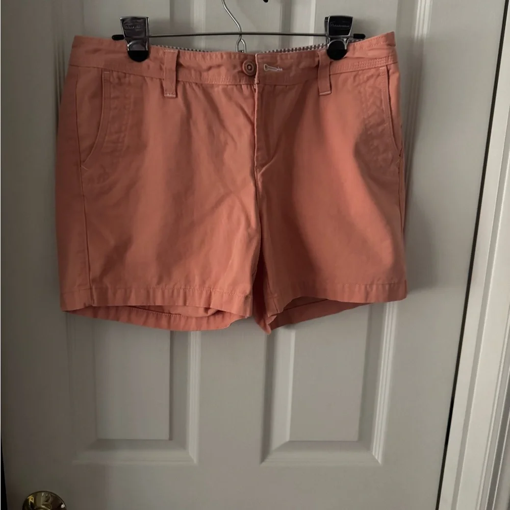Natural Reflections Coral Cotton-Blend Bermuda Shorts